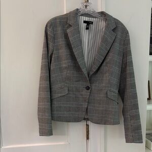 Aqua Gray Checkered Women's Blazer